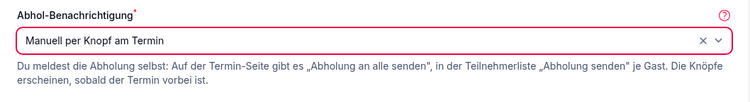 Die Auswahl „Abhol-Benachrichtigung