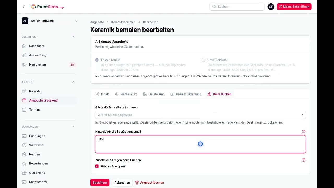 Vorschaubild: Mails an deine Gäste – Vorlagen, Hinweis je Angebot, Mail-Protokoll